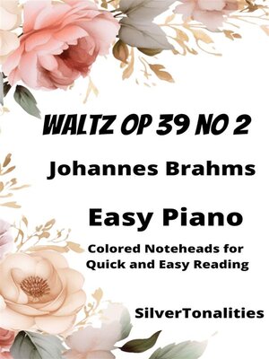 cover image of Waltz Opus 39 Number 2 Easy Piano Sheet Music with Colored Notation